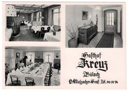 Bülach, Gasthof Kreuz, Werbekarte, Malzacher-Graf um 1950