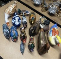 Sammlung 14 Enten / Vögel handbemalt – 8–20 cm
