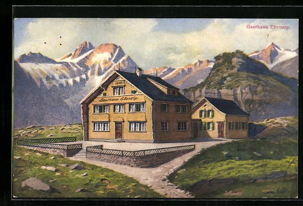 Cartoline postali: AK Appenzell, Gasthaus Ebenalp – Usato da Berlin venduto da bartko-reher