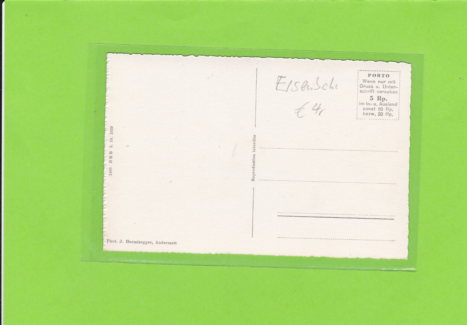 Cartoline postali: Andermatt mit Furka-Oberalp-Bahn – Usato da St. Peterzell venduto da neckertal 1