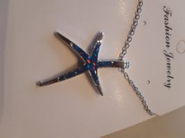 filligrane Kette mit Stern blau