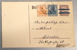 Deutsches Reich  interessante gelaufene Ganzsache 1921