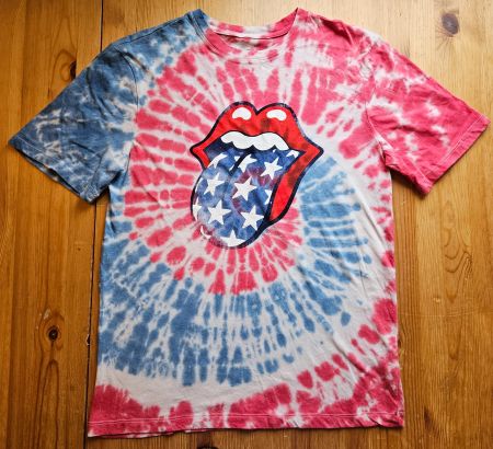 Batik Rolling Stones T-Shirt Gr "XXL" Festival Tie-Dye Musik