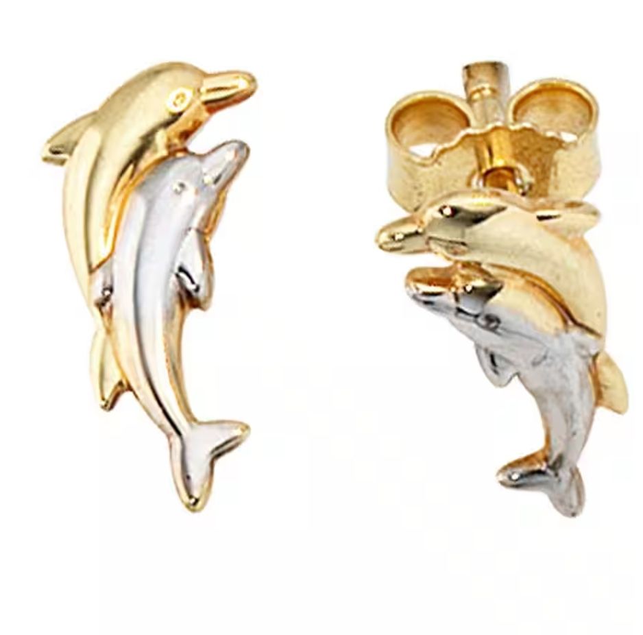 Orecchini pendenti & Orecchini a lobo: Ohrstecker Delfine 333 Gold bicolor – Nuovo e nell'imballaggio originale da Hemmental venduto da Fantasie1