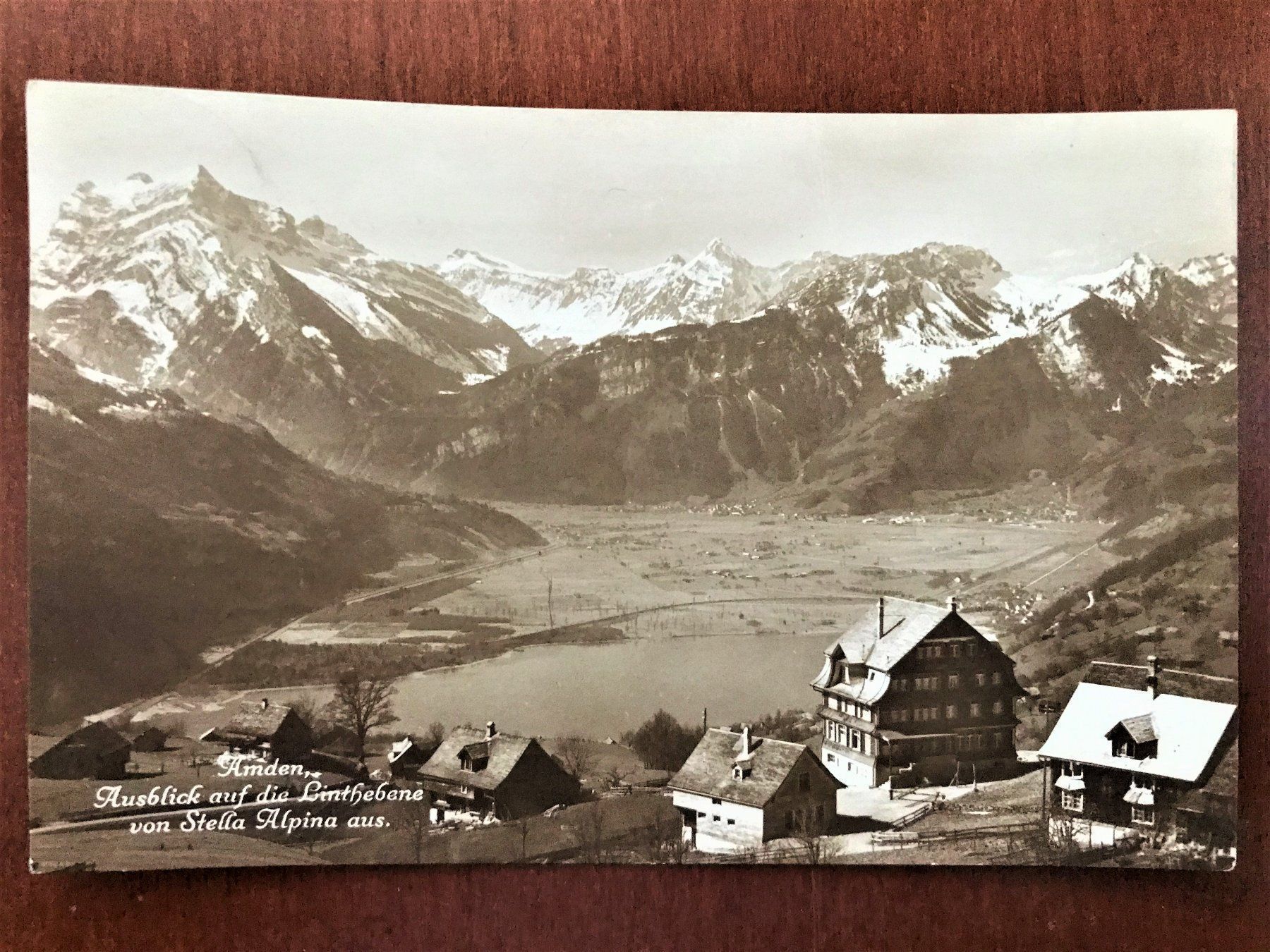 Cartoline postali: Amden Ausblick auf Linthebene um 1920 – Usato da THERWIL venduto da Fcbbasel
