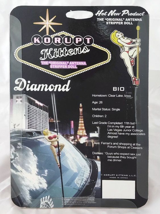 Korupt Kittens Diamond Antenna Topper Pole Dancer US Car 1/2 Kaufen