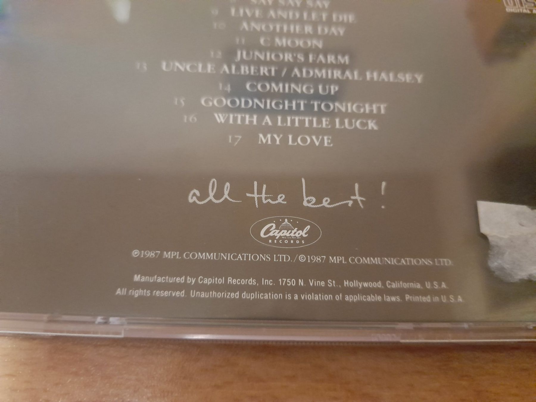 CD: CD Paul McCartney - All The Best – Usato da Lustmühle venduto da chevi03 3