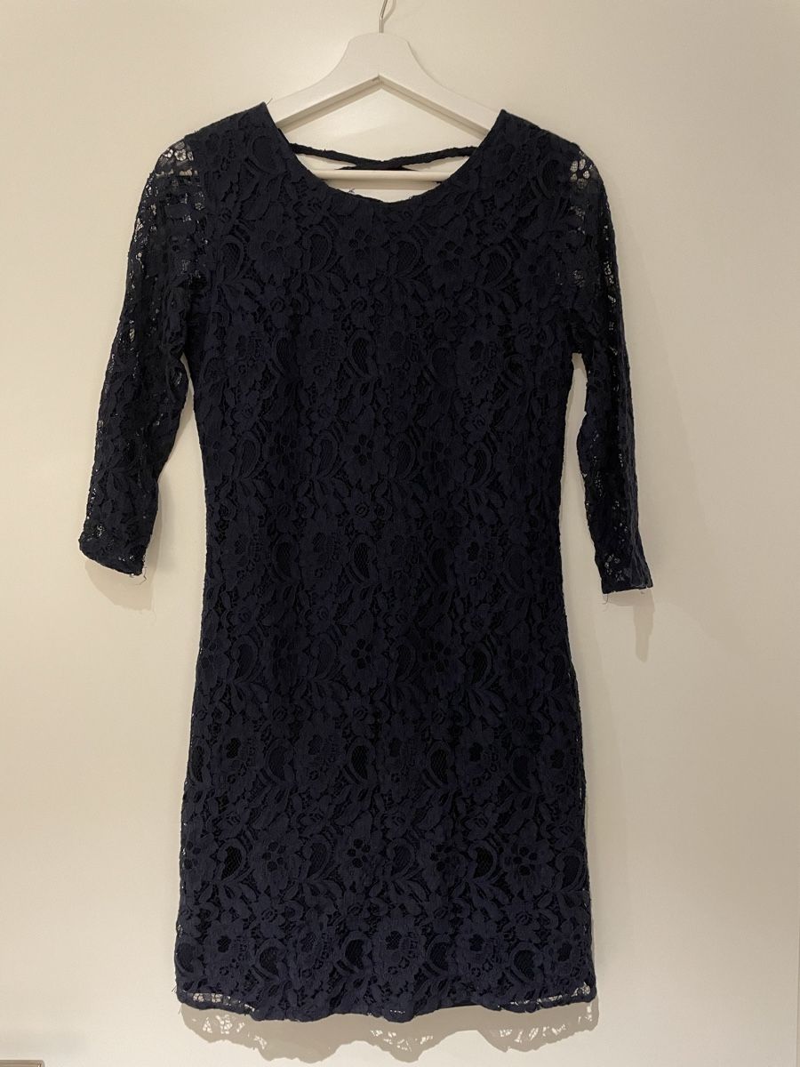Only Vestiti: Elegantes blaues Spitzenkleid – Usato da Chur venduto da buc_6tcp