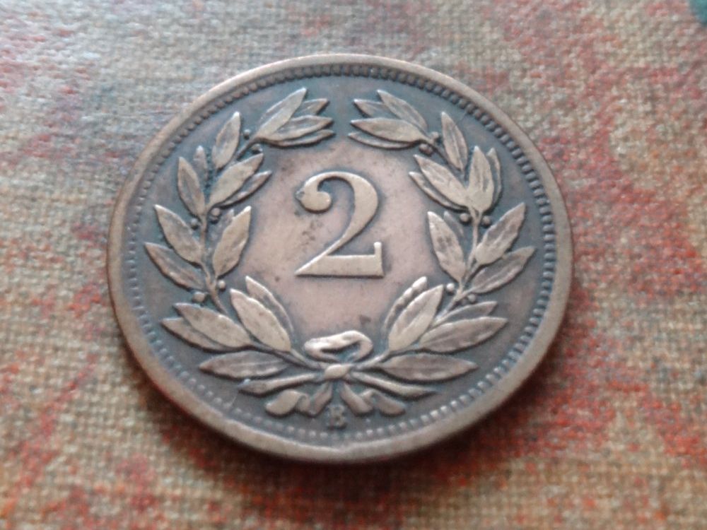 Tutti le monete: 2 Rp. 1886  (D) – Usato da Romanel-sur-Lausanne venduto da Swift13 1