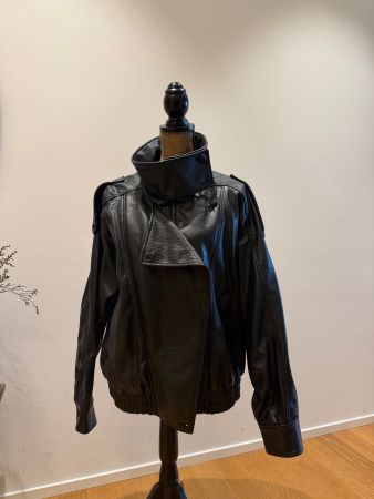 Lederjacke schwarz Damen Oversize Look gebraucht