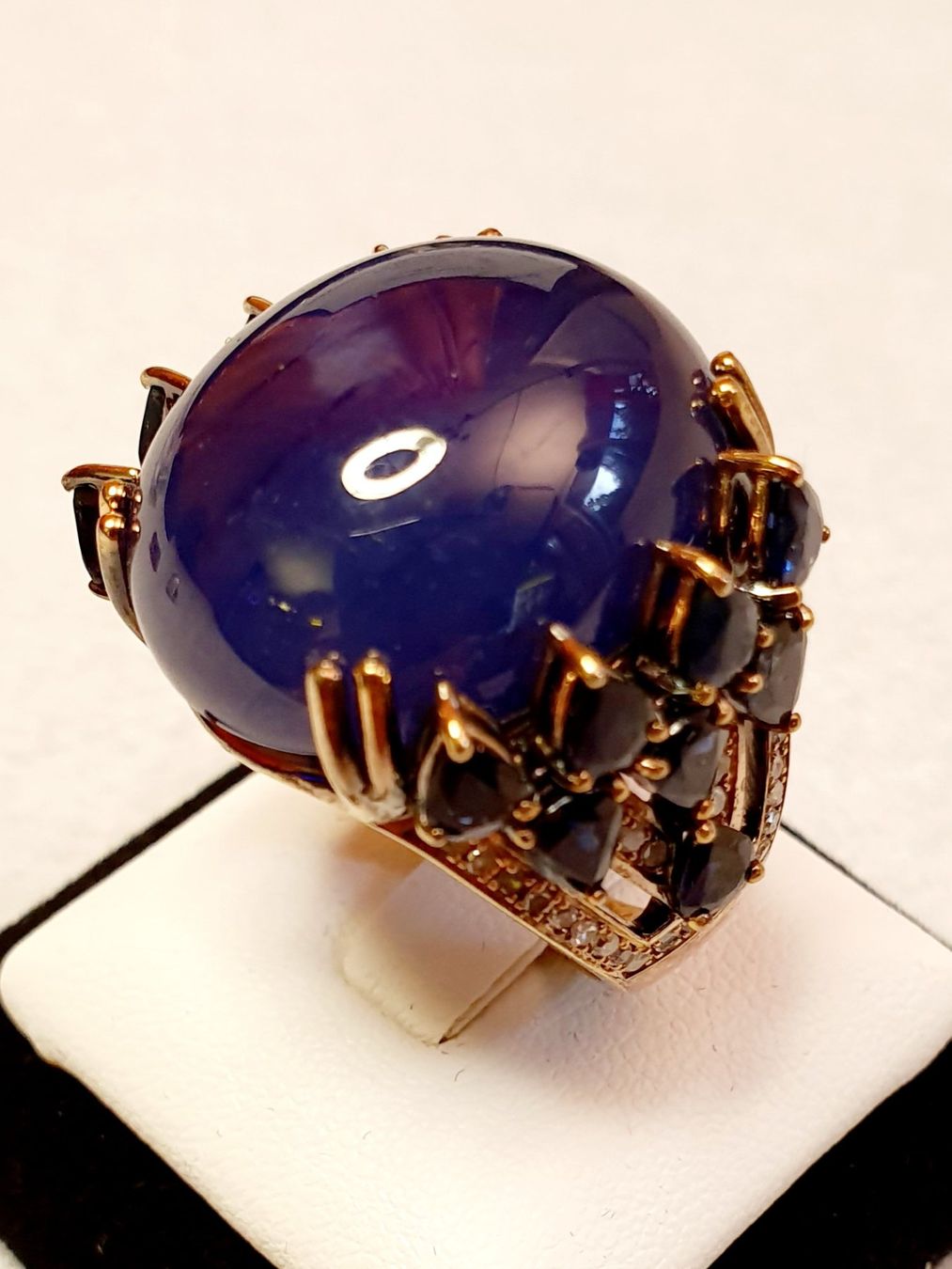 Anelli: Damenring Saphir & Chalcedon Silber vergoldet – Nuovo (secondo la descrizione) da Zürich venduto da Bieter04 8