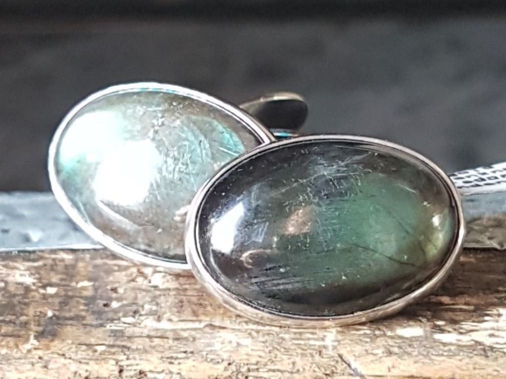 Gemelli: Edle Manschettenknöpfe mit Labradorit – Nuovo (secondo la descrizione) da Unterägeri venduto da Altgoldschmuck 5