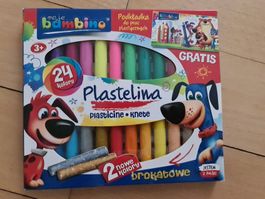 bunte Knetmasse (Plastilin) 24 Farben NEU, silber, gold