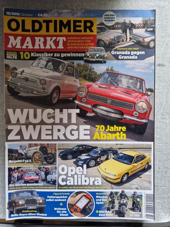 70 Jahre Abarth Opel Calibra Munch 4 NSU MAX Yamaha XT500