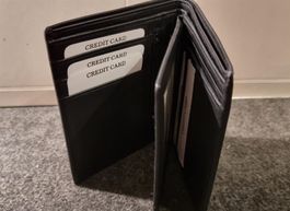 Portemonnaie Leder in schwarz