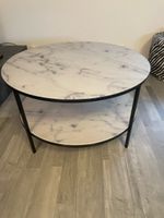 Runder Glas-Couchtisch Marmorstyle 80cm, sehr gut erhalten,
