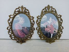 2er Set ovale Vintage Fotorahmen Barockstil Made in Italy
