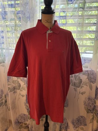 Polo Tommy Hilfiger rouge, homme taille XL