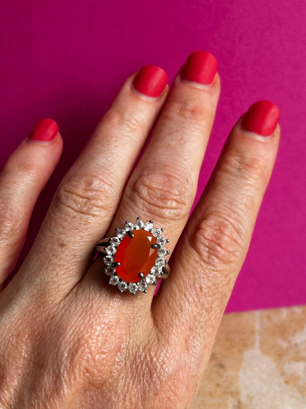 Altri gioielli: Schmuckset Ring & Ohrringe mit orangen Steinen – Usato da Laufen venduto da Bellavitaboom 2