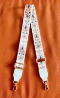 Schulterriemen für Handtaschen (Weiß mit Blumen)