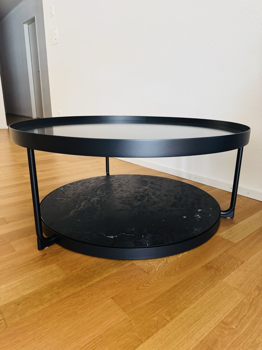 Ikea Tables: Round coffee table black marble effect top metal frame 88cm – Neuf (Voir description) à Basel par rak_z6kc 1