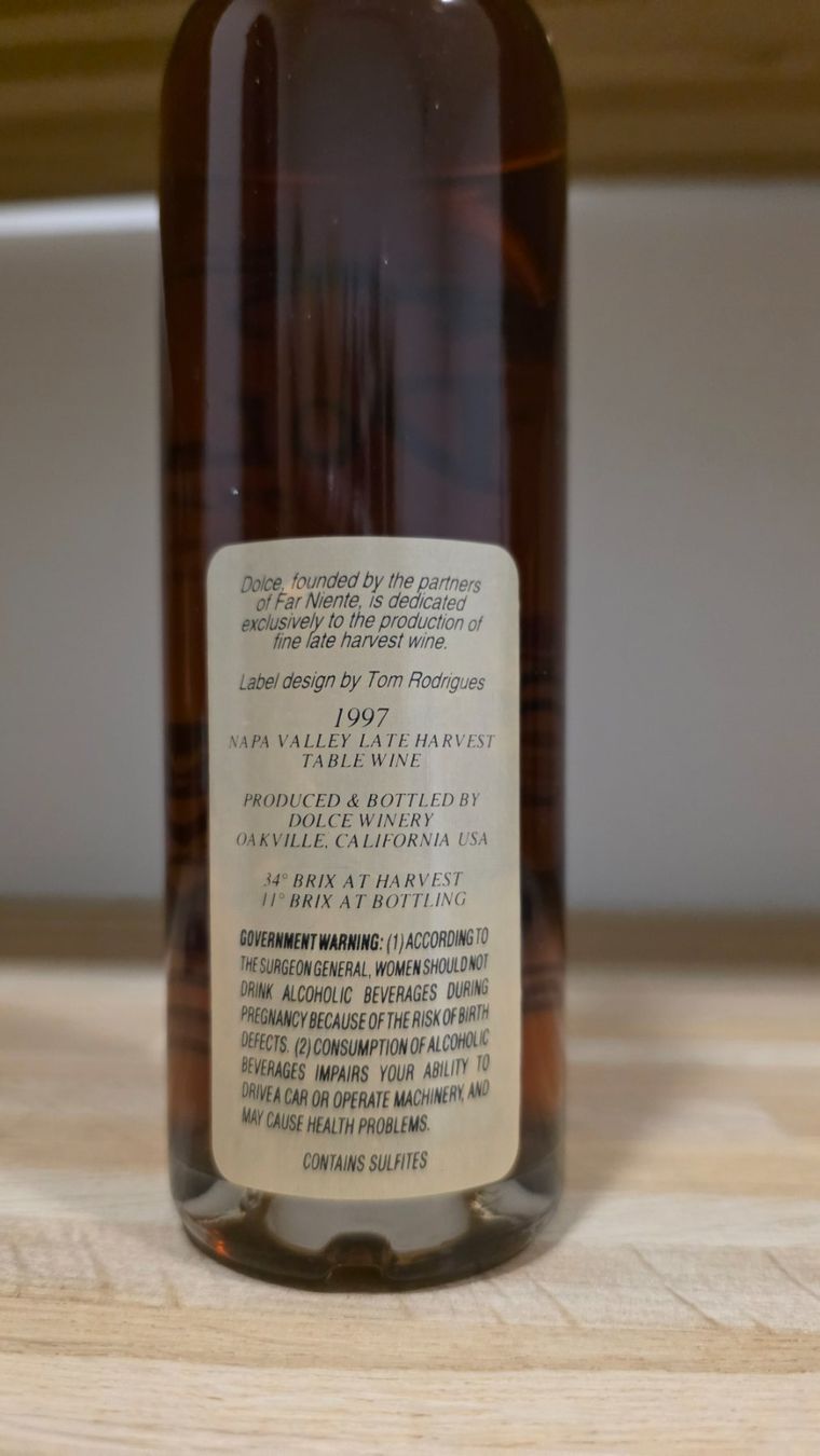 Vino: Dolce 1997 Napa Valley - 37.5cl – Nuovo e nell'imballaggio originale da Steinmaur venduto da Mediascan 1