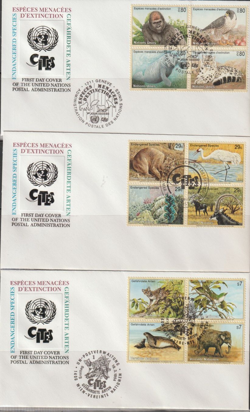 Tutti i francobolli: Nations Unies espèces menacées – Usato da Crans-Montana venduto da kira56 6