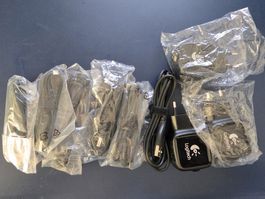 Konvolut 6 x Logitech USB-Kabel 3 x Logitech Ladeadapter USB
