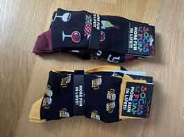 Spass-Socken Wein & Bier, NEU, Grösse 42-47