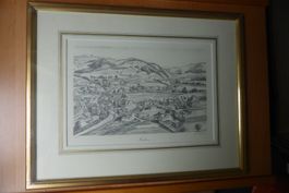 Toggenburg - Necker im Neckertal im Goldrahmen 36 x 45 cm