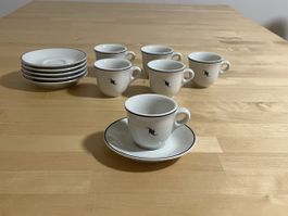 Originale 6 Nespresso Espressotassen mit Untertassen ab 1.-