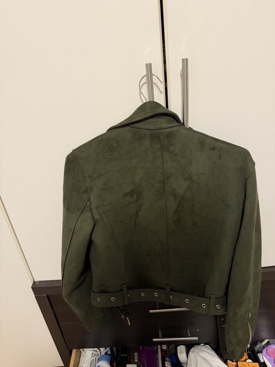 Zara Giacche: Damen Kunstlederjacke Zara Khaki – Usato da Basel venduto da sid_dem 1