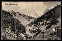 AK Binn /Valais, Talansicht mit Ort und Bergen
