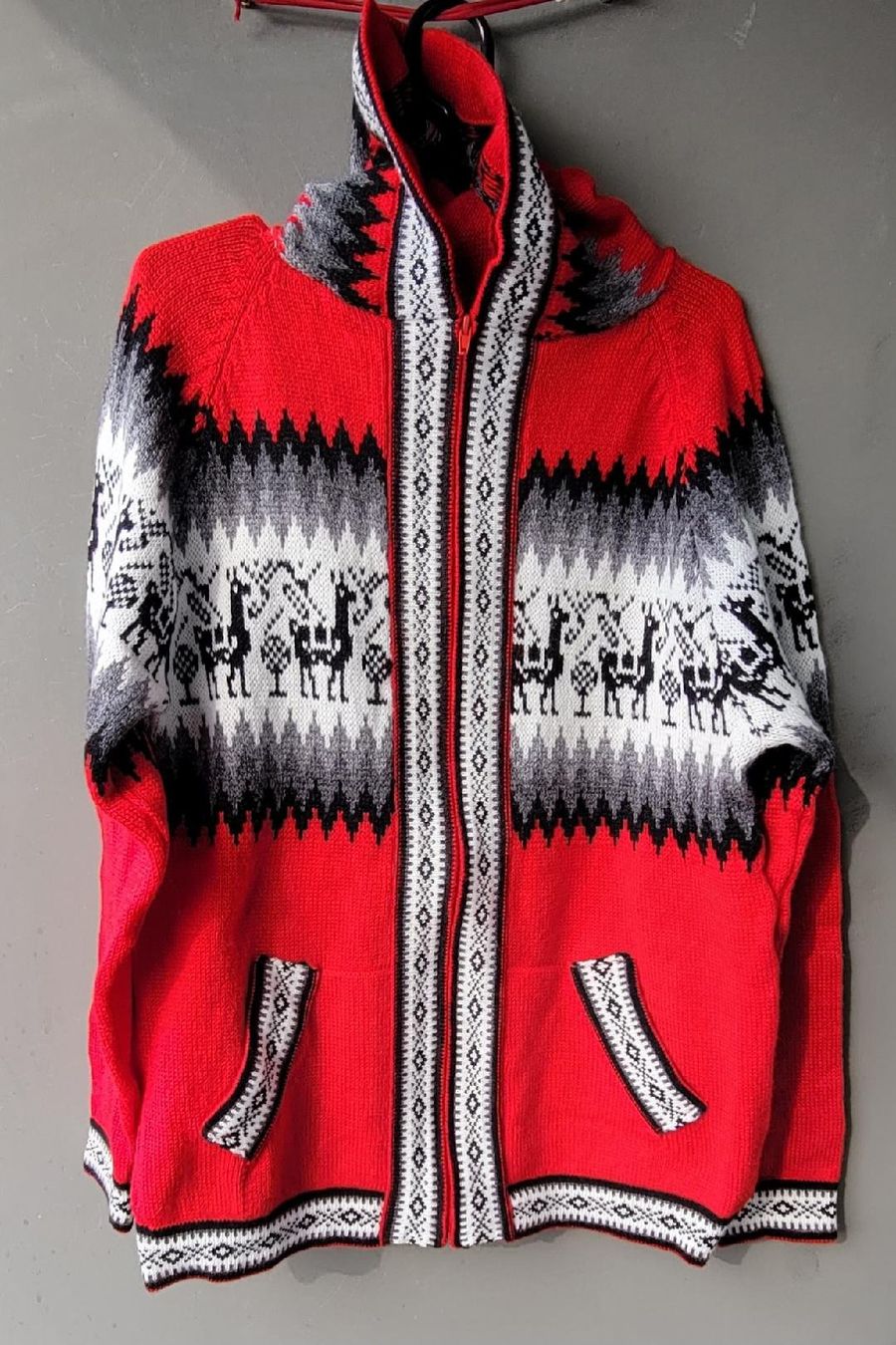 Giacche: wunderschöne Alpaka Jacke Gr. M, Rot, NEU!!! – Nuovo (secondo la descrizione) da Lima- Peru venduto da Alpaka-Haus