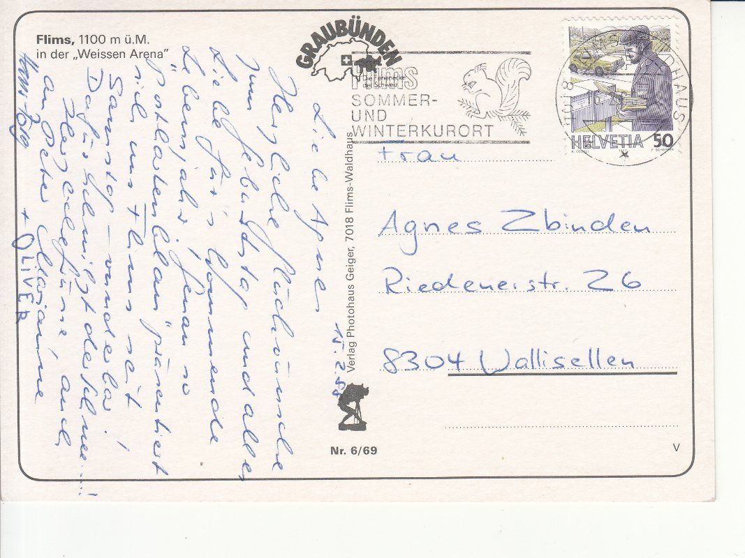 Cartoline postali: Flims 1988 – Usato da Bürglen TG venduto da StampGraf 1