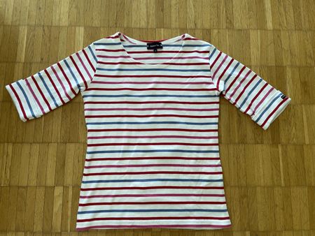 Armor Lux striped t-shirt size 0 white red blue