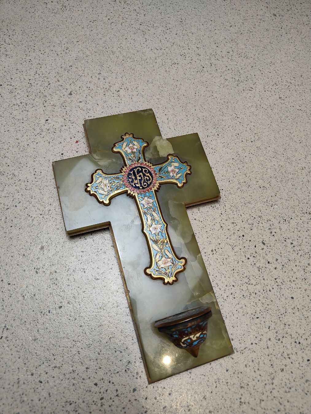 Statuette: Cloisonné Email Weihnachtsbeckenkreuz – Usato da Zürich venduto da mobilix