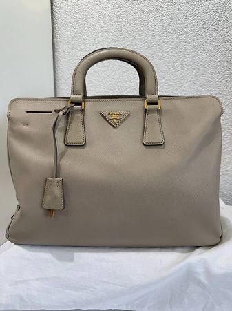 Prada Galleria Saffiano Handtasche Beige guter Zustand