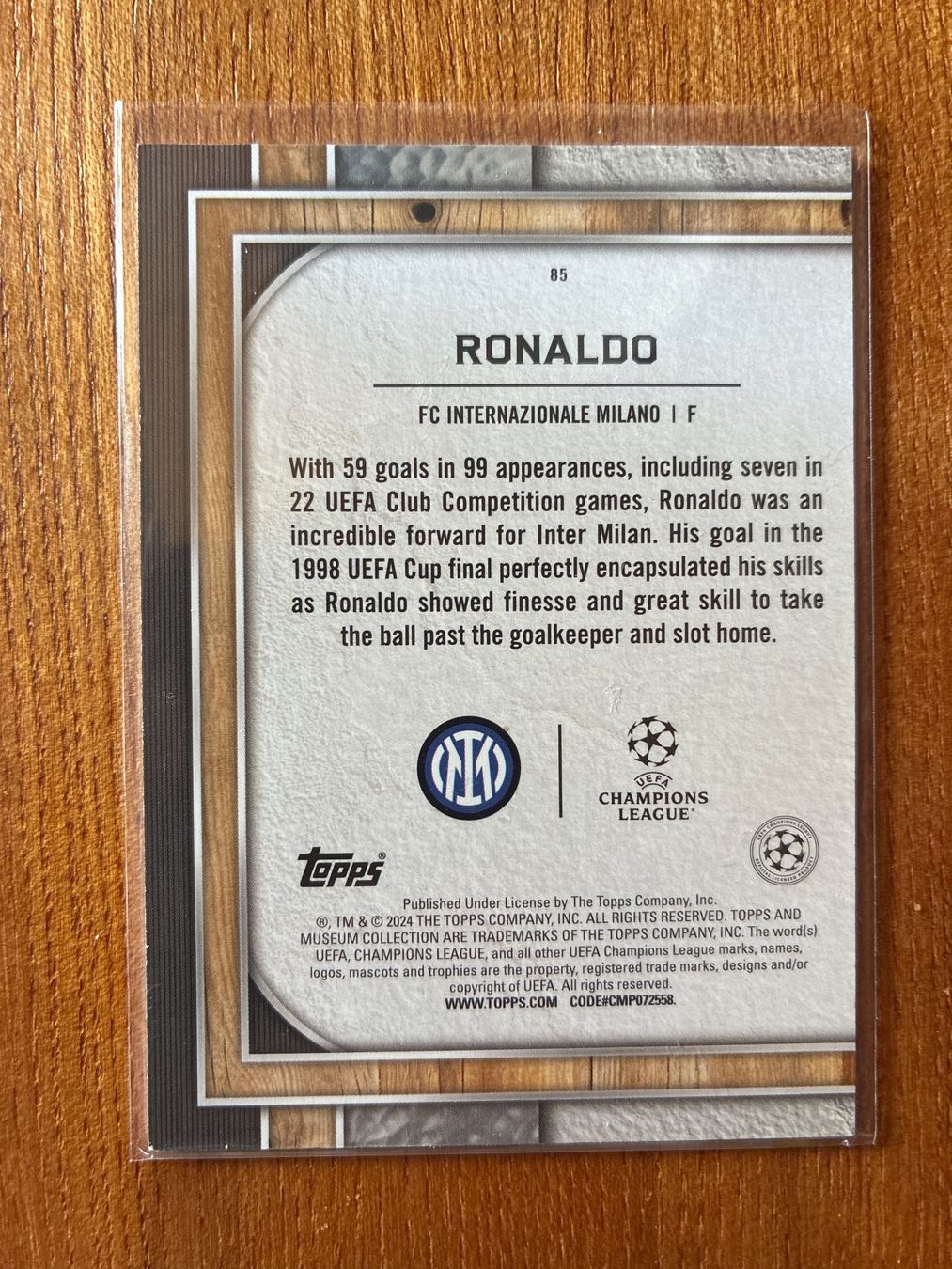 Topps Sammelbilder & Trading cards: Topps Museum Ronaldo R9 Inter Mailand – Gebraucht aus Wangenried von Garagara 1