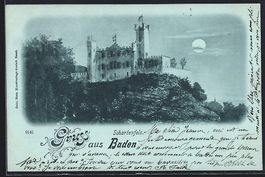 Mondschein-AK Baden, Burg Schartenfels