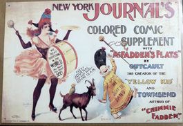 NEW YORK JOURNAL COMIC ANTIQUED METAL ART DECO OUTCAULT 90s