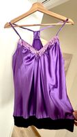 🌟 Edles lila Satin-Top mit Pailletten 🌟