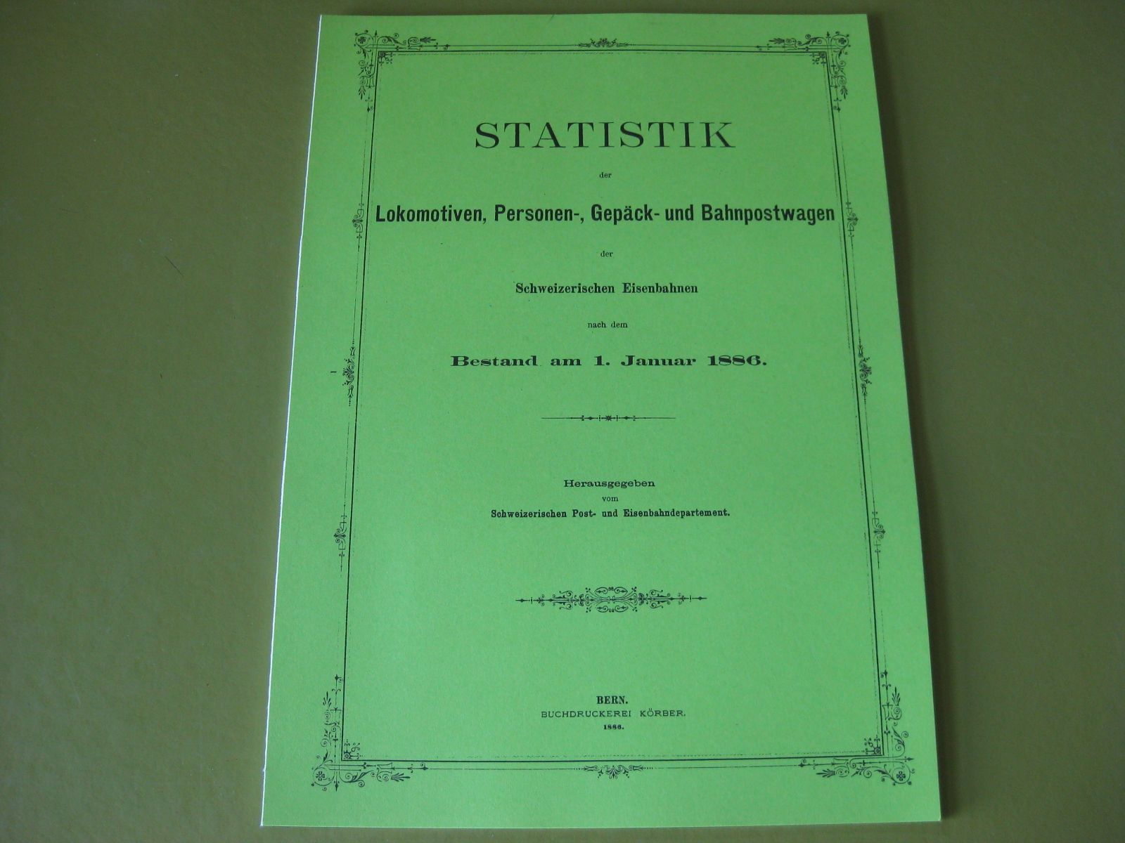 Zeitschriften & Magazine: Statistik Rollmaterial 1886 – Gebraucht aus Malters von Marosko