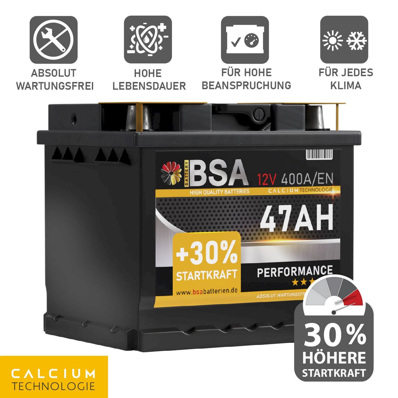 Batterie: BSA Autobatterie 12V 47Ah – Nuovo e nell'imballaggio originale da Bottighofen venduto da zaap 2