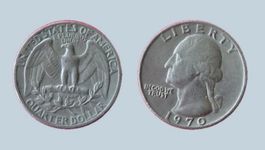 US-Quarter-Dollar-Stück aus dem Jahr 1970.