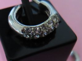 Silber (925) Creolen mit Zirkonia, neu und ungetragen