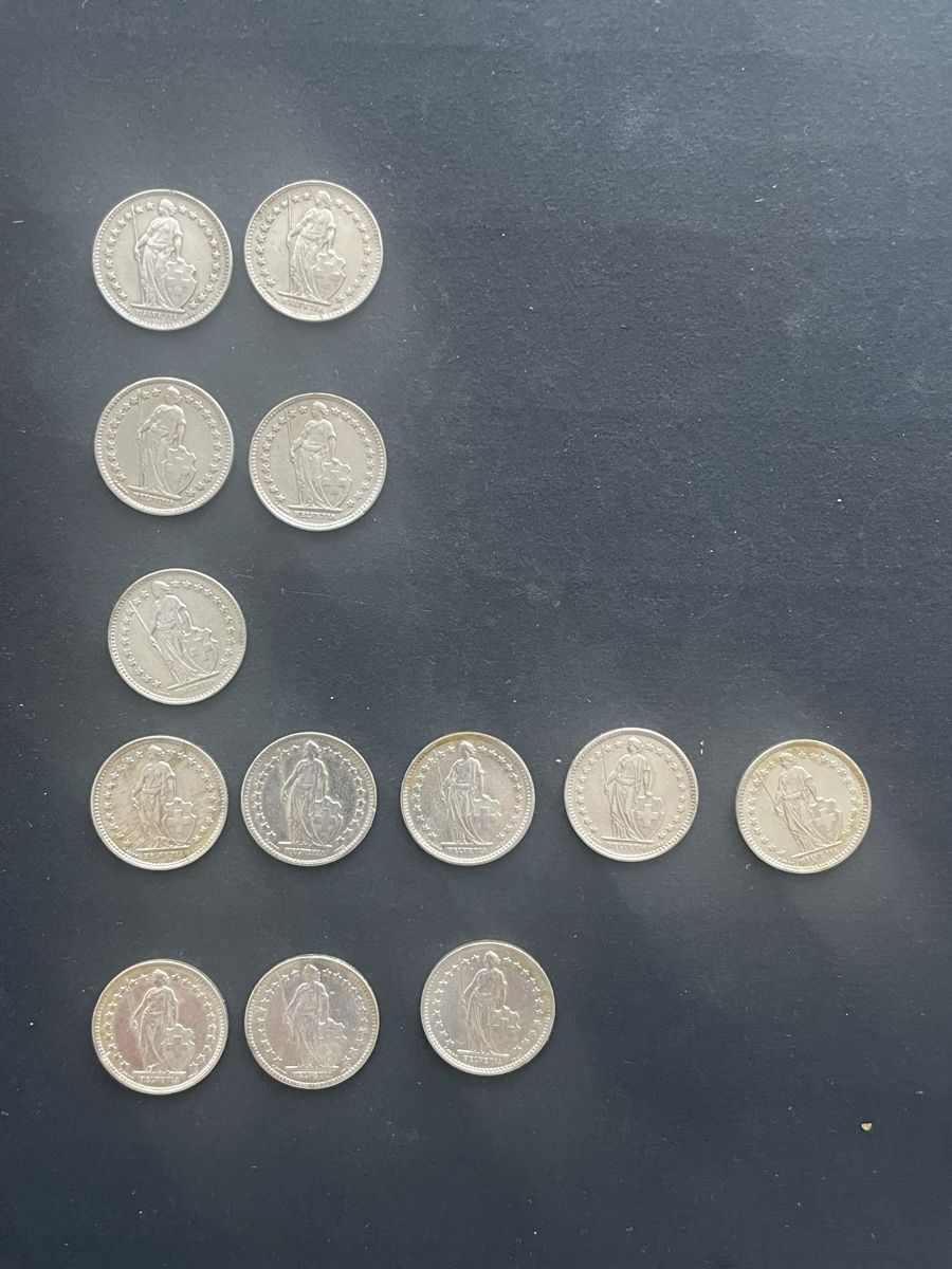 Toutes les monnaies: 13 x -.50 Silber CH Jahr diverse  – D'occasion à Meierskappel par Hala03 5