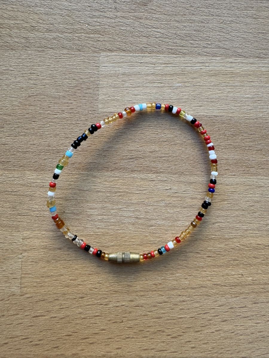Bracciali & Braccialetti: Colorful beaded bracelet with brass clasp - Handmade – Nuovo (secondo la descrizione) da Zürich venduto da olalinda 1