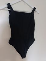 Sezane Bodysuit Square Neck Black Size Small