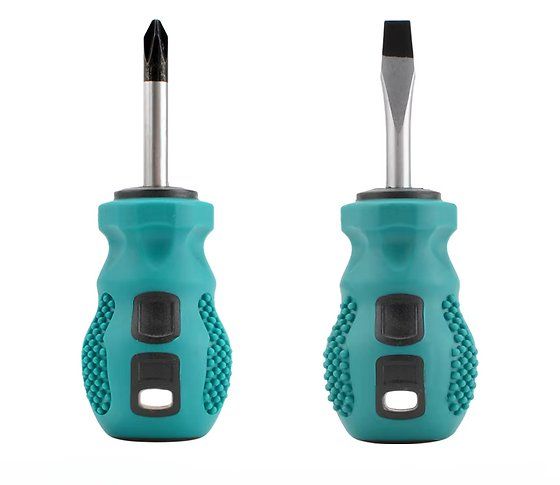 Produktbild von Ruluti 2 Stück Mini-Schraubendreher Für Nähmaschinen – Flachkopf & Kreuzschlitz, Reparaturwerkzeug Für Enge Räume (zufällige Farbe)